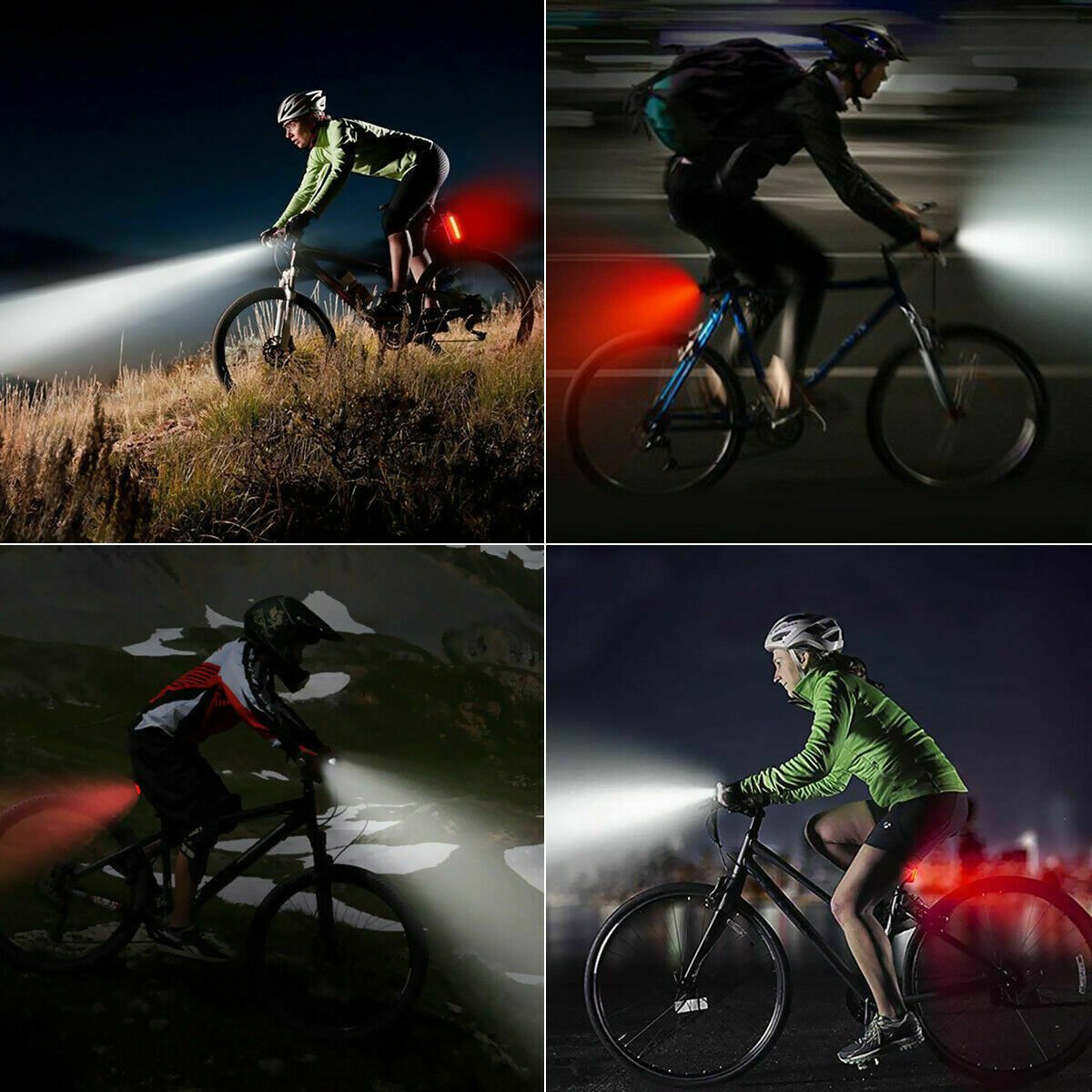 USB Rechargeable LED Bicycle Headlight Bike Head Light Cycling Rear Front Lamp Bike Light Rainproof USB Rechargeable LED bicycle Light - Point A Cycle Co.